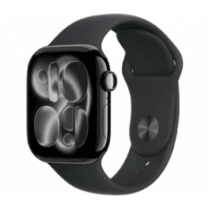 Apple Watch Series 11 GPS, 46mm Jet Black Aluminum Case with Black Sport Band – M/L